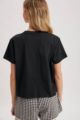 Basic Black Crop Tee