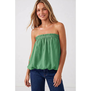 Emerald Breeze Strapless Bubble Top